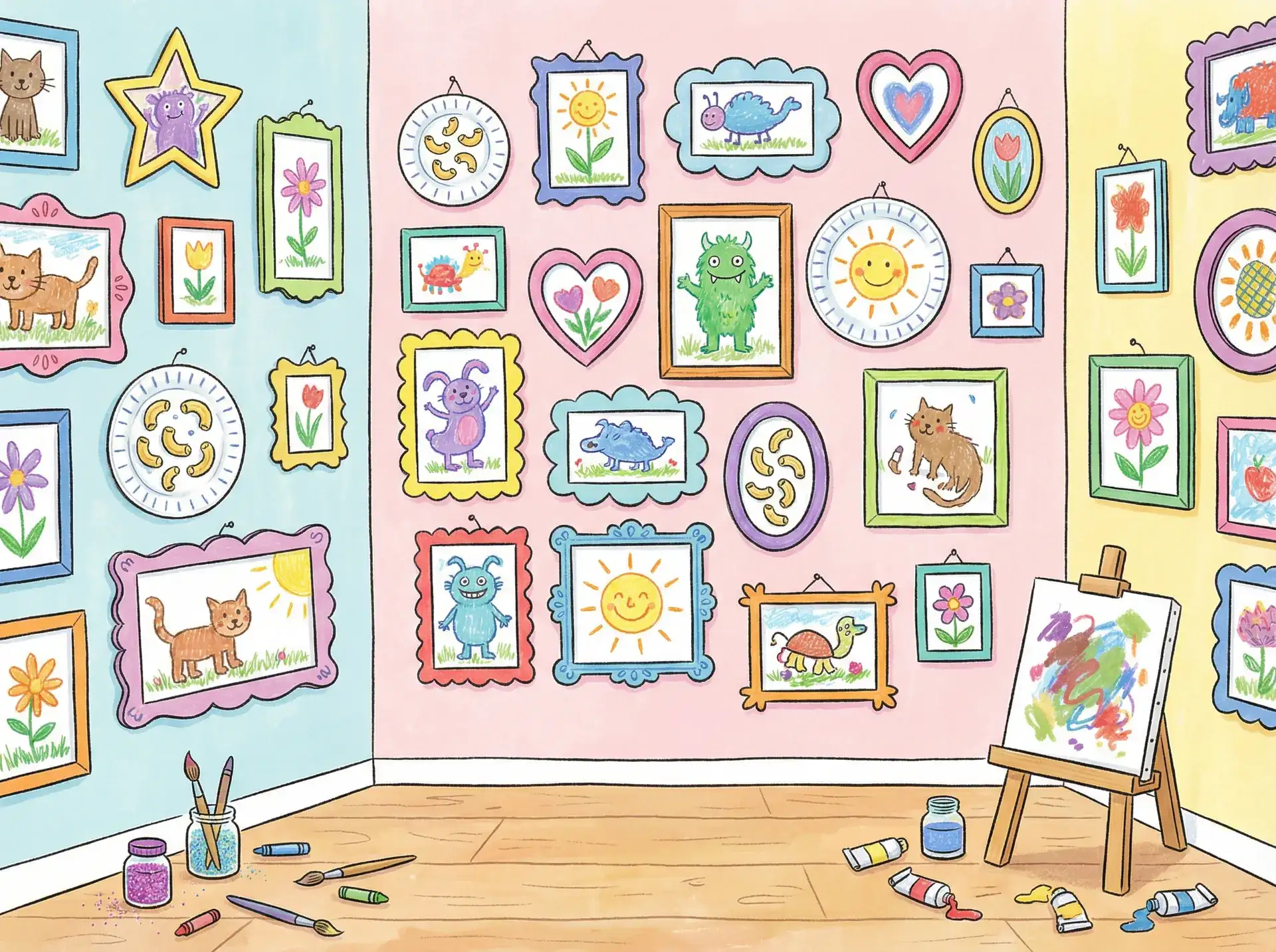 小朋友的彩色画作 - 妖精视颏 创意展示